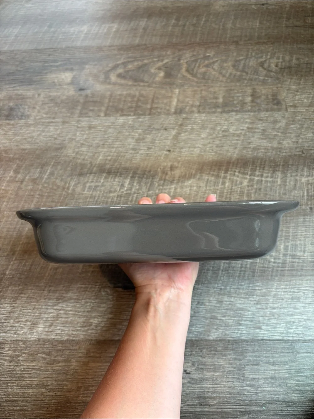 Pampered Chef Stoneware Gray Rectangle Baker 1421 Rectangle Small 6x9”
